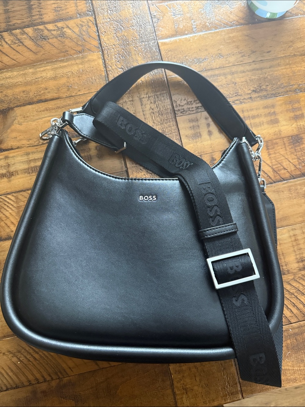 BOSS Krysta Hobo Bag with Branded Strap